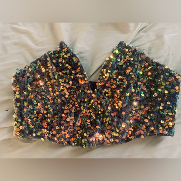 Size small bra sequined top - Picture 1 of 2